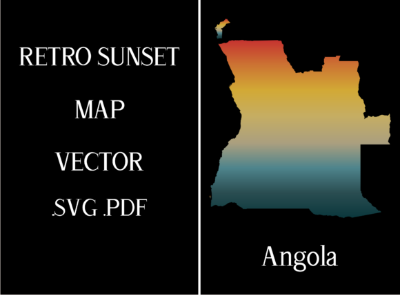 Angola Retro Sunset Map