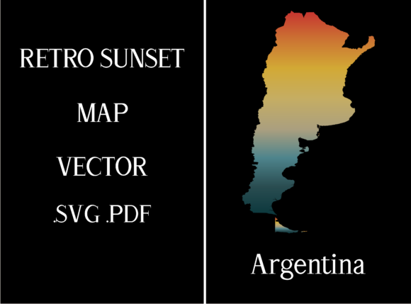 Argentina Retro Sunset Map