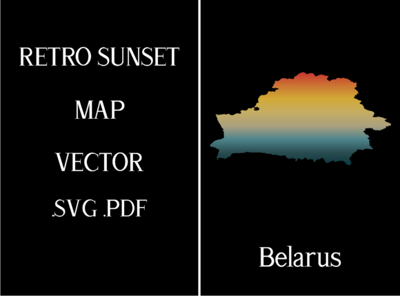 Belarus Retro Sunset Map