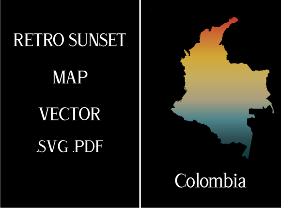 Colombia Retro Sunset Map