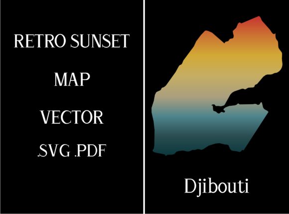 Djibouti Retro Sunset Map