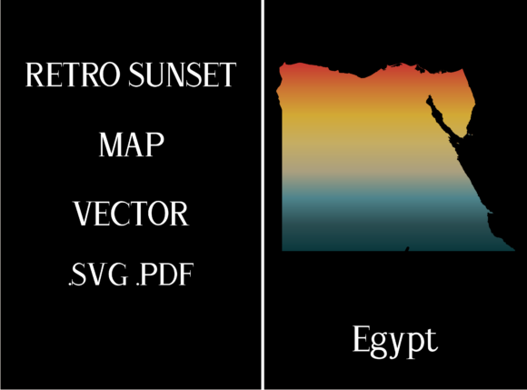 Egypt Retro Sunset Map