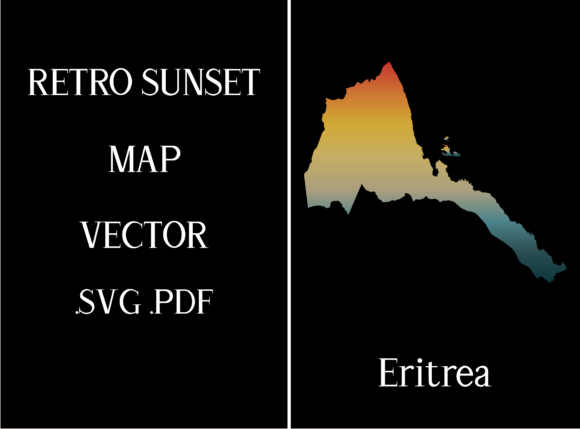 Eritrea Retro Sunset Map