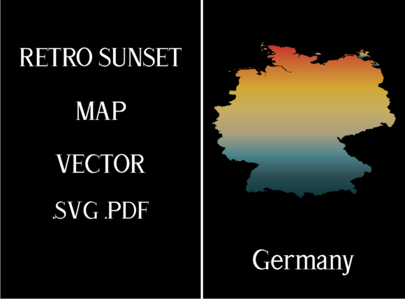 Germany Retro Sunset Map