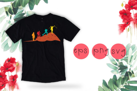 Hiking Retro Vintage T-shirt Design Svg