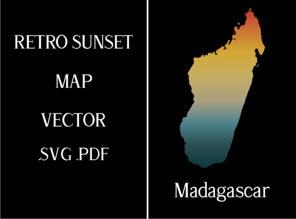 Madagascar Retro Sunset Map