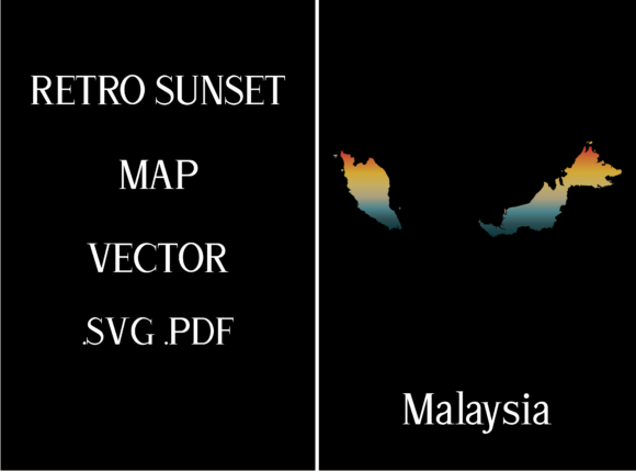 Malaysia Retro Sunset Map