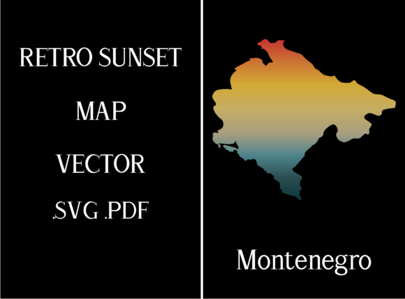 Montenegro Retro Sunset Map