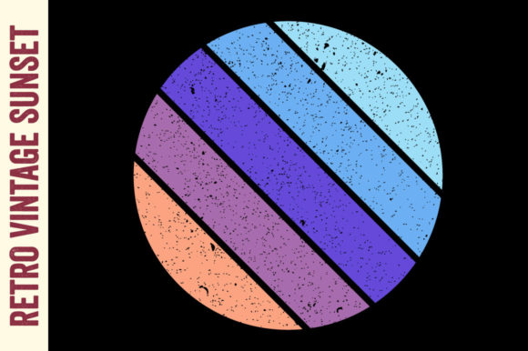 Retro Sunset Vintage Circle Striped SVG