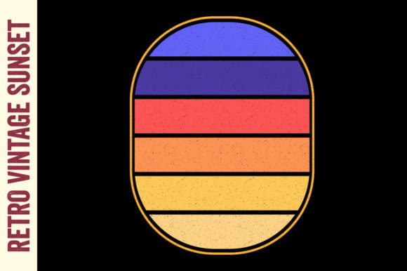 Retro Sunset Vintage Striped Circle Svg