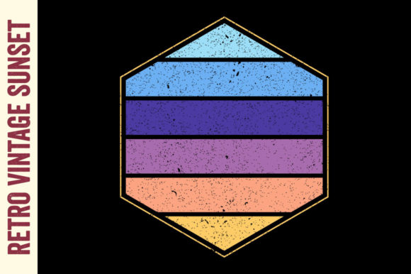 Retro Vintage Sunset 60s, KDP, SVG