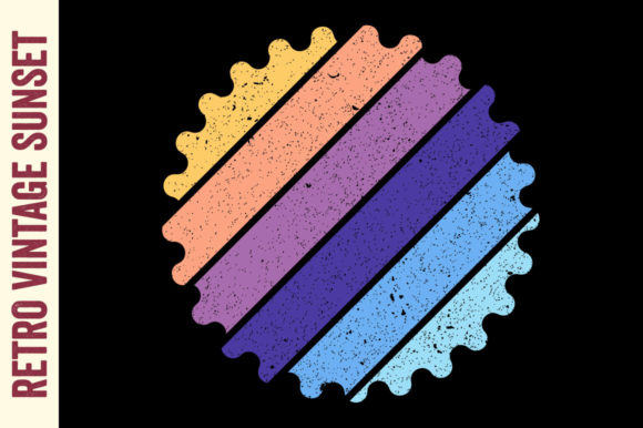 Retro Vintage Sunset Badge Graphic SVG