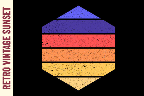 Retro Vintage Sunset Graphic Design Svg