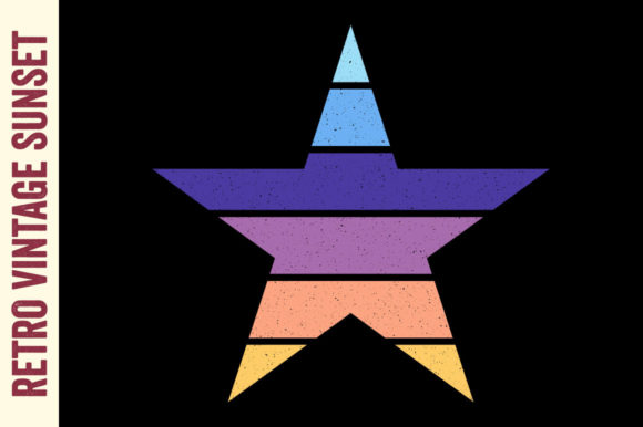 Retro Vintage Sunset Star Distressed SVG