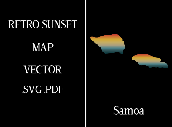 Samoa Retro Sunset Map