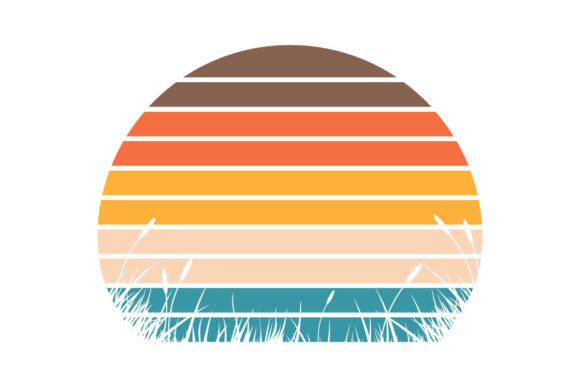 Weed Grass Retro Vintage Sunset
