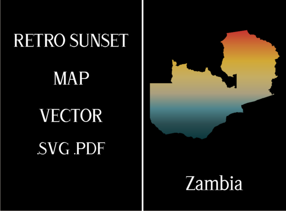 Zambia Retro Sunset Map